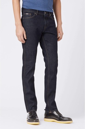 JEANS UOMO HUGO BOSS DELAWARE3 BLU SCURO SLIM FIT COME NUOVO ORIGINALE W33/34 L32
