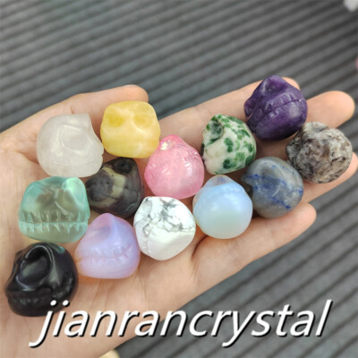 5pcs Mix Natural Quartz Ghost Skull Carved Crystal Skull Mini Halloween Skull