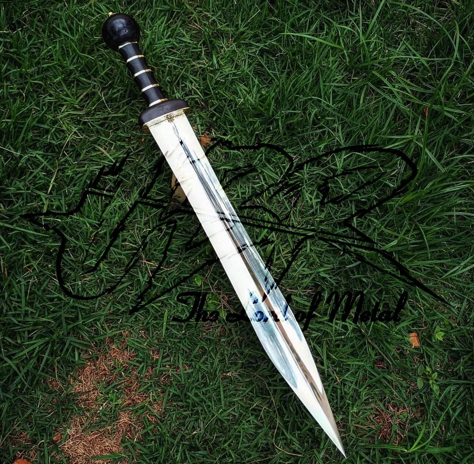 ESPADA GLADIUS UBR PERSONALIZADA HECHA A MANO HERRAMIENTA D2 ACERO LISTA PARA LA BATALLA CON FUNDA DE CUERO Foto 3 de 3