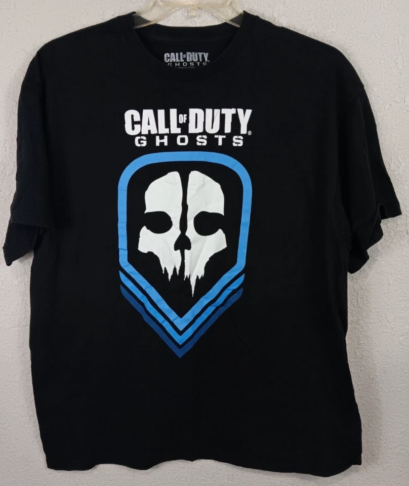 Call Of Duty Ghosts COD черный белый синий графический футболка мужская XL. Череп - Изображение 2 из 4