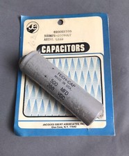 NOS 500 uF 200V Electrolytic Capacitor Axial lead tests good 1970s Tech-Cap