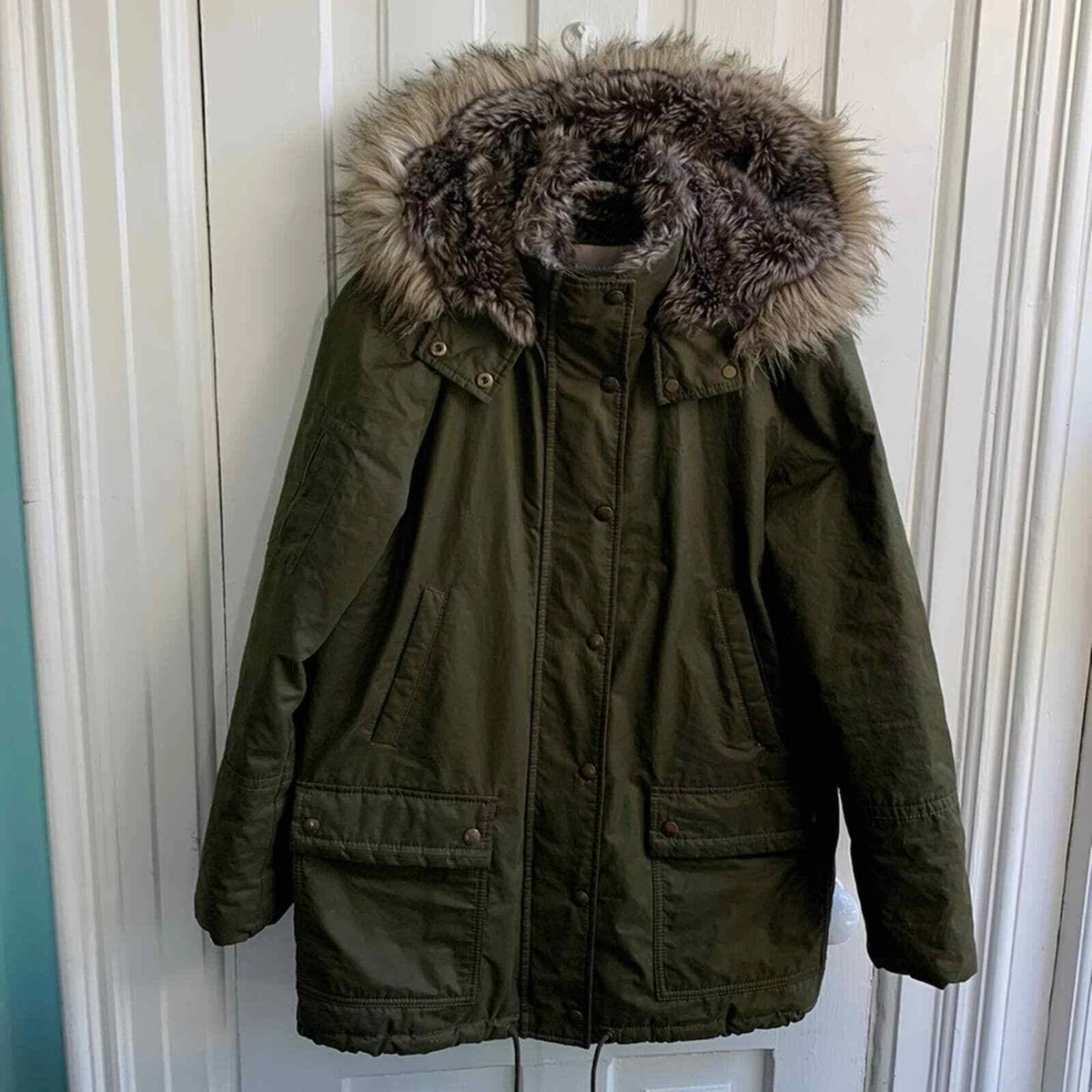 Banana Republic Faux Fur Lined Hooded Parka Coat