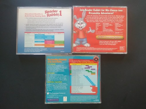 Reader Rabbit 1 Ages 4-7 & Reader Rabbi 2 Ages 6-8, All Star Typing Ages 9-11 PC - Picture 2 of 4