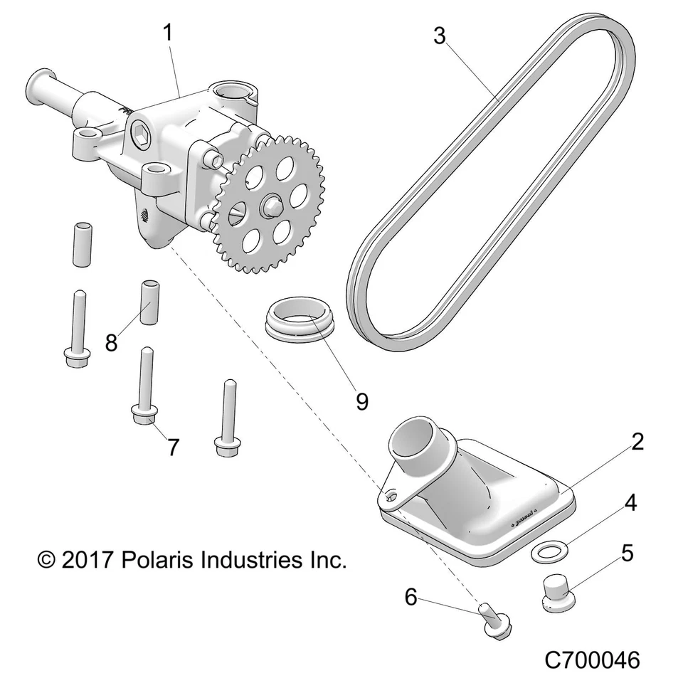 Polaris Wet Sump Oil Pump Assembly, for RANGER Models, Genuine OEM - 3023491 - Image 4 of 4