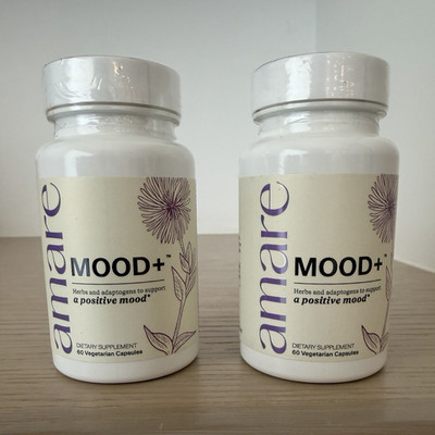 2 pack Amare Mood+ Mood Support Herbal Supplement 60 Veg Cap 330mg Exp 01/27