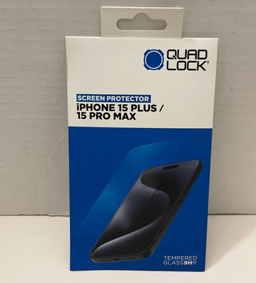 -New- Quad Lock Tempered Glass Screen Protector IPhone 15 Plus / 15 Pro Max