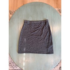 Abercrombie Fitch Gray Heather Knit Mini Skirt Elastic Waist Size M 1D6531