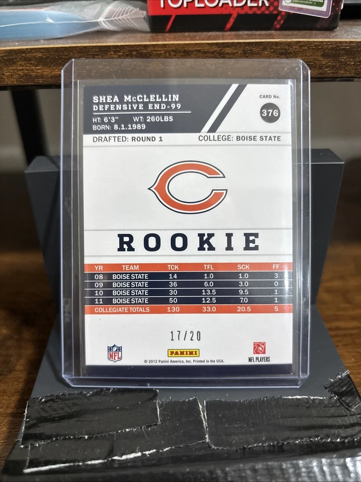 2012 Score Rookie Shea McClellin #376 Red Zone /20 (RC) - Image 2 of 3