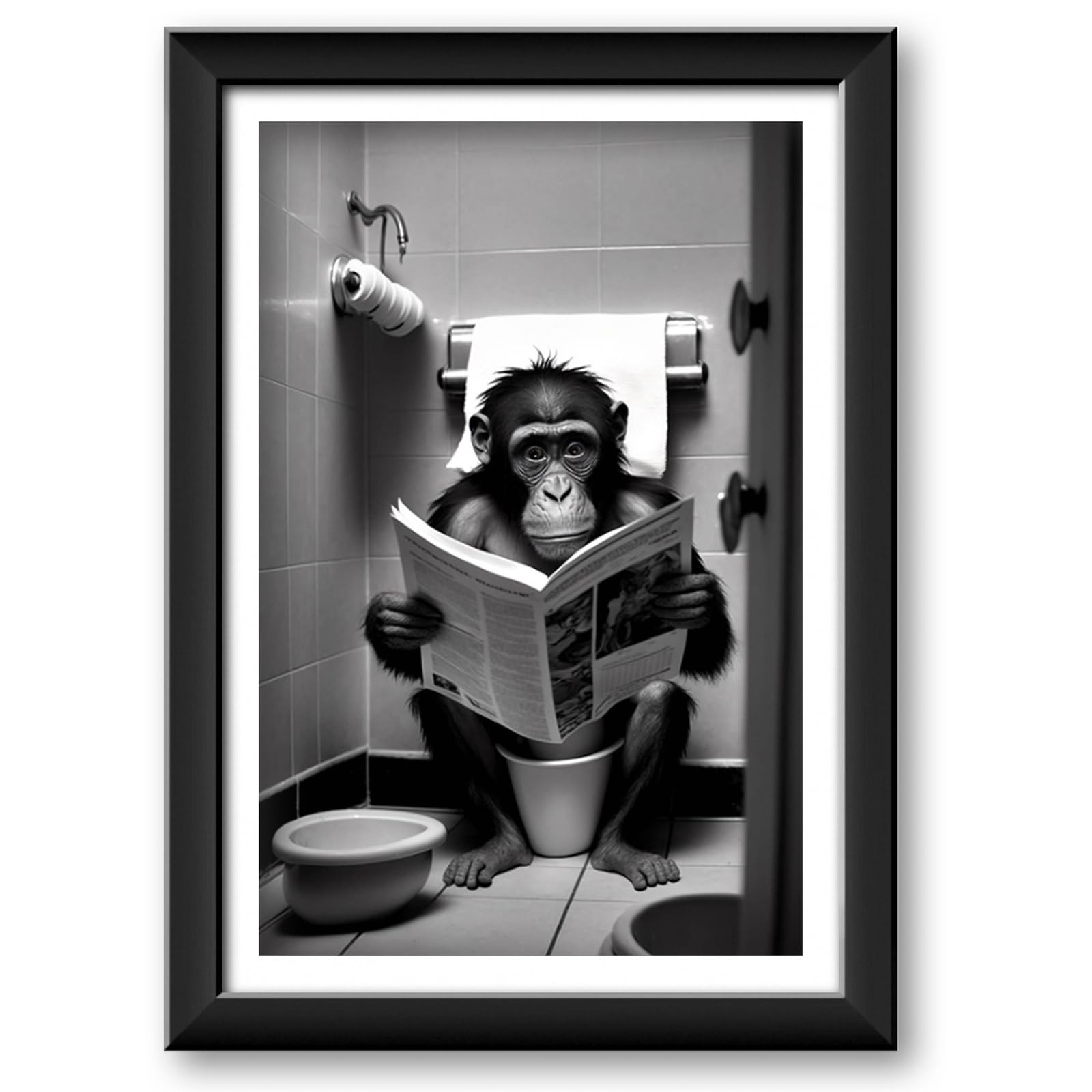 Affiche Humour WC pour Rompre la Monotonie des Murs de Toilettes en Toile Épaisse