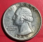 1944 Choice Uncirculated US Washington SILVER Quarter! Philadelphia Mint! Coin!