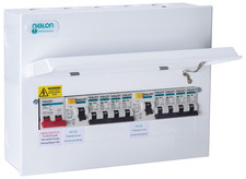 Dual RCD Controlled Metal Consumer Unit Fully Loaded with 8x MCBs Fuseboard