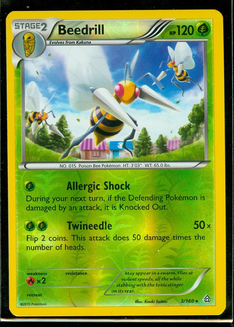 Pokemon BEEDRILL 3/160 - XY Primal Clash RARE Rev Holo - MINT