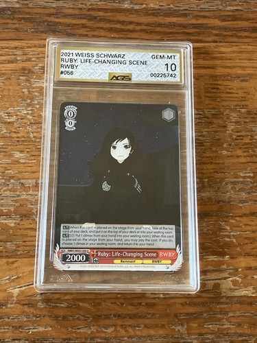 Ruby: Life-Changing Scene - RWBY/WX03-056 - U - RWBY Weiss Schwar Graded 10 AGS - Picture 2 of 3