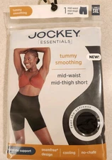 Jockey Women's 3XL Thigh Shaper / Mid-Waist Mid-Thigh Short BLACK #10725