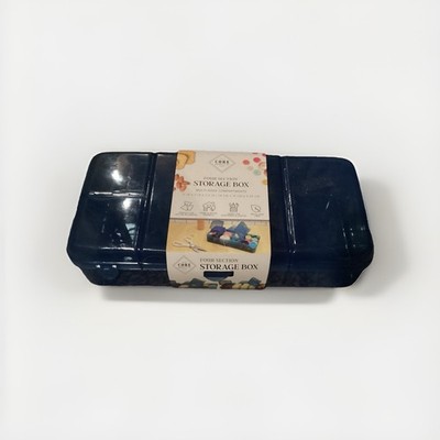 Core Supply Co. Storage Box Blue, 4 Multi-Sized Compartments, Lidded, BPA Free