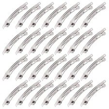 80 Pcs French Barrette Hair Clips Assortment Set 3.14 Inch Silver Metal Blank...