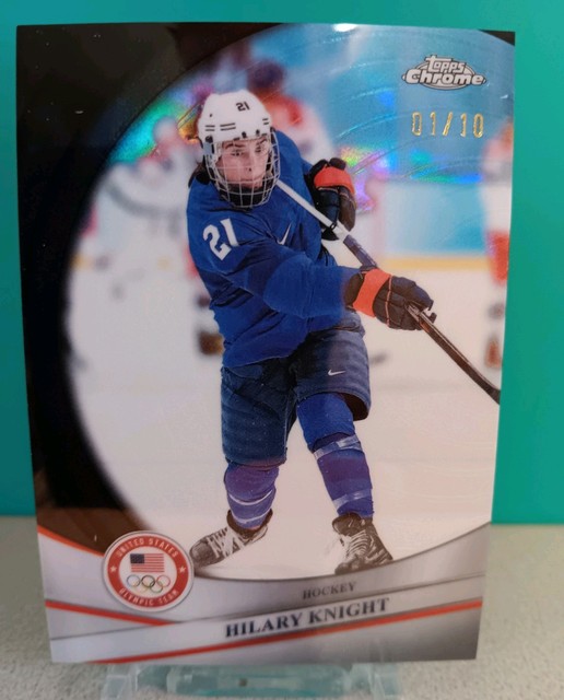 Hilary Knight 2026 Topps Chrome U.S. Winter Olympics #32 Black Refractor # 1/10