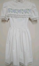 Vintage 1980s Gunne Sax Jessica McClintock White Dress Girls Size 14