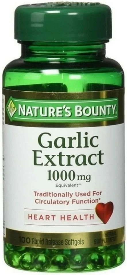 Extracto de ajo Nature's Bounty 1000 mg cápsulas blandas para cardiovasculares...  Foto 2 de 4