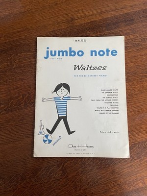 VINTAGE CHILDREN'S SONGS JUMBO NOTE Waltzes Elementary Pianist 1947 Sheet Music
