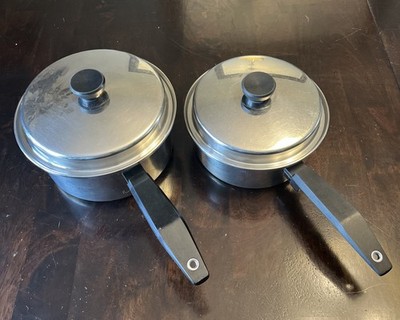 Emdeko Stainless Steel 3-ply 18-8 Cookware Sauce Pan Lot Of 2 USA Made 3qt