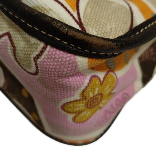Auténtico TOUS - Bolso de Hombro de Cuero Multi Lona Marrón Oscuro Crema - Imagen 5 de 8