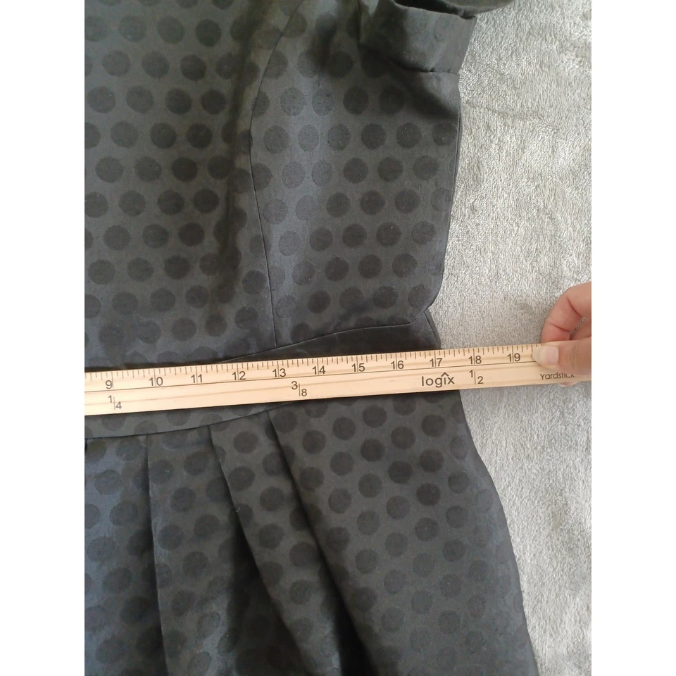 Vestido Brooks Brothers Rojo Vellón Brillo Lunares Carrera Fiesta Negro Talla 14 Foto 4 de 4