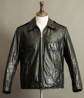 Vintage Lederjacke 60er Jahre American Highway State Patrol | Größe 38-40