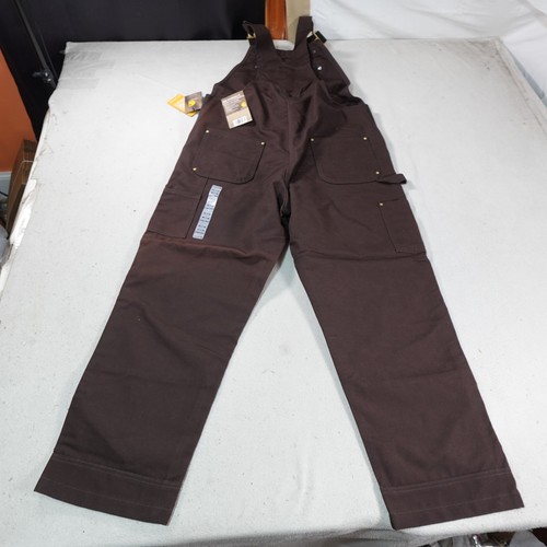 Carhartt Bib Overalls Mens 40x32 Brown R01 Duck Double Knee Workwear Heavy Duty - Picture 23 of 24