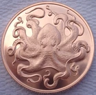 1 oz. CURIOUS OCTOPUS .999 fine copper round