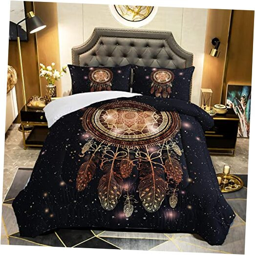 Dreamcatcher Comforter Sets for Teens, Boho Dream Catcher Bedding Sets Queen