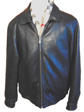 VINTAGE WILSONS MENS BLACK SOFT PEBBLED ALL SEASON LEATHER JACKET L