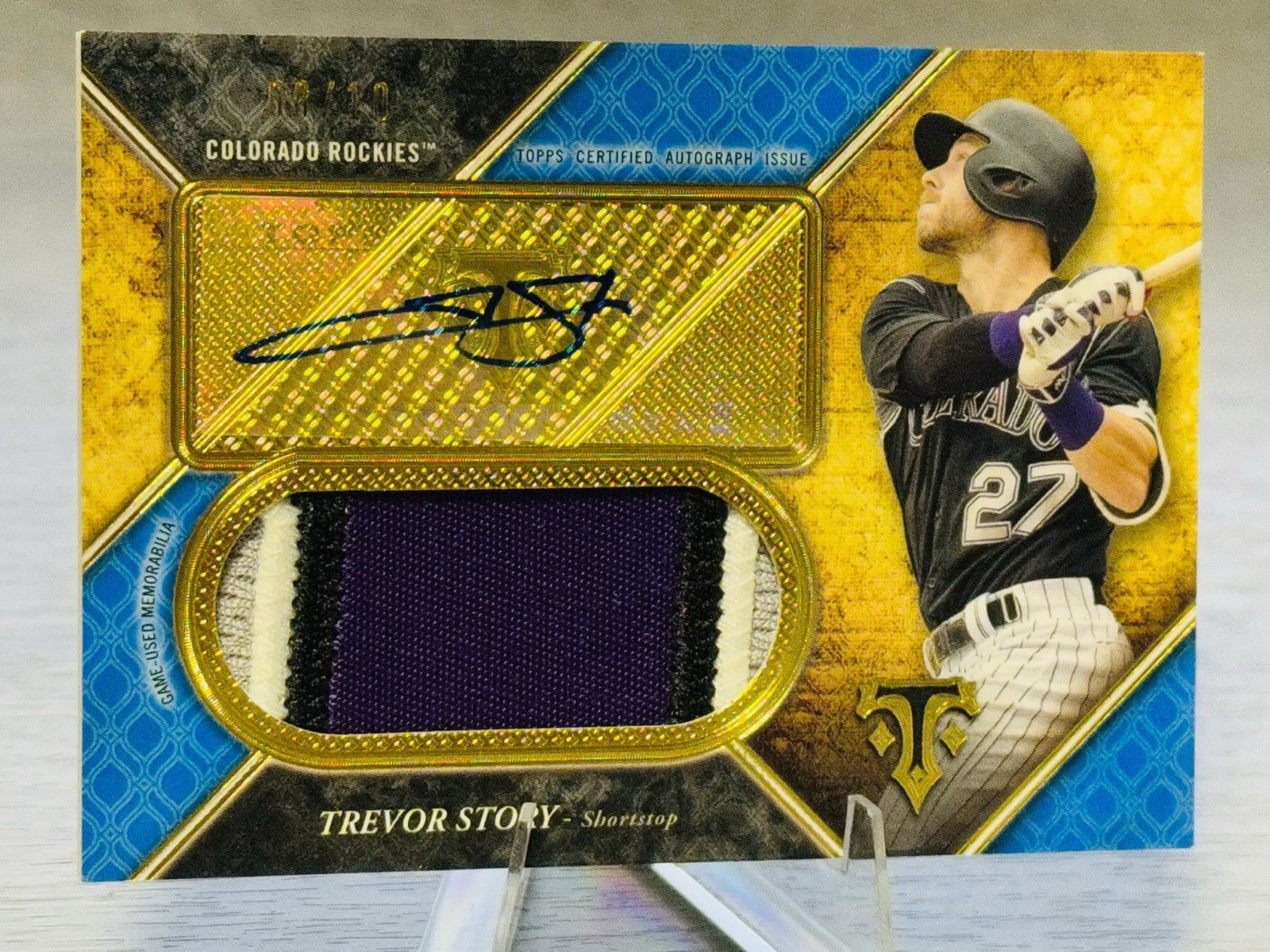 🔥⚾️TREVOR STORY 2017 Topps Triple Threads SICK 4-COLOR Patch Auto SSP /10!⚾️🔥 view 2