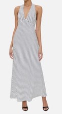 Reformation Women's White Linen Delilah Halter Maxi Dress Size 4