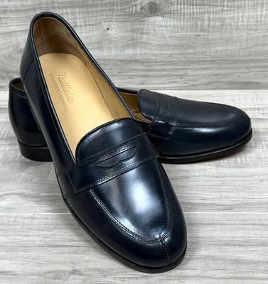 Nettleton Shoes Mens 10 D Blue Shell Cordovan Luxury Penny Loafers Scarce