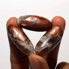 Resplandor interior - 3 piezas Natural Haze Sunstone Shiva Lingam - Warm Sparkle Trio