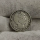 1892 US Barber Silver Quarter 25c VG (Cleaned)