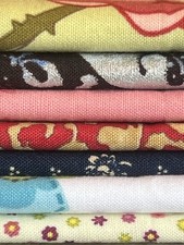 Fat Quarter Bundle Cotton Fabric 7 Designs Quilting Sewing Crafting