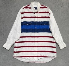 Vintage Wrangler long sleeve button shirt Mens X-Long Tails 17 1/2 - 35 USA