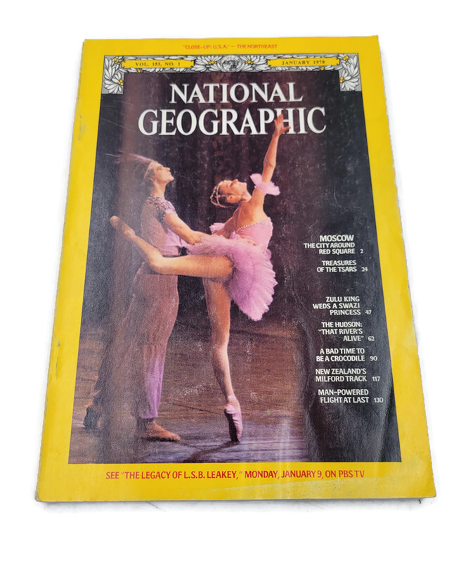 National Geographic January 1978 Moscow Red Square Zulu King Hudson Crocodile