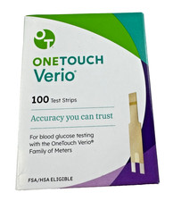 OneTouch Verio Blood Glucose Test Strips 100 Ct 2x50 Exp 2027-04-30