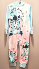 Disney's Lilo  Stitch Girls One Piece Pajama Size 4 Footless Hooded Soft NWT