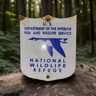 Vintage Wildlife Refuge Porcelain Sign US Department Of The Interior USA Gas Oil