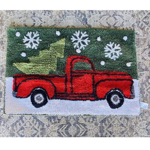 Tappeto Natalizio San Nicola Quadrato Fattoria Rosso Camion Bagno Porta 20x30 Ind - Foto 8 di 8