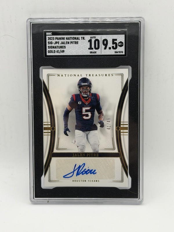 Panini 2023 National Treasures Signatures Jalen Pitre Auto Gold #SIG-JPE /49 SGC