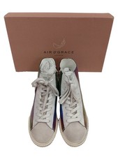 AIR & GRACE Ladies UK Size 3 Rainbow High Top Laced Luxury Trainers New In Box  