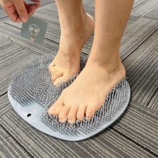 Exfoliating Shower Foot Scrubber Mat with Suction Cups for Clean Feet