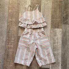 Girls Size 5 Bonnie Jean 2 Piece Ruffle Striped Outfit Nwot Spring Easter