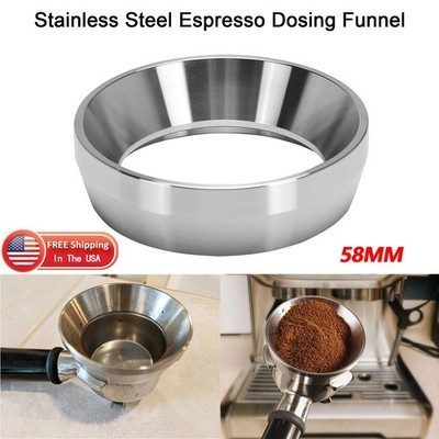 DIBTSA Espresso Dosing Funnel Ring For Portafilter 58mm Stainless Coffee Grinder