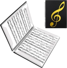 Sheet Music Folder, 2Pcs 60 Pages Capacity, Sheet Music Binder/Holder, Spiral Bi